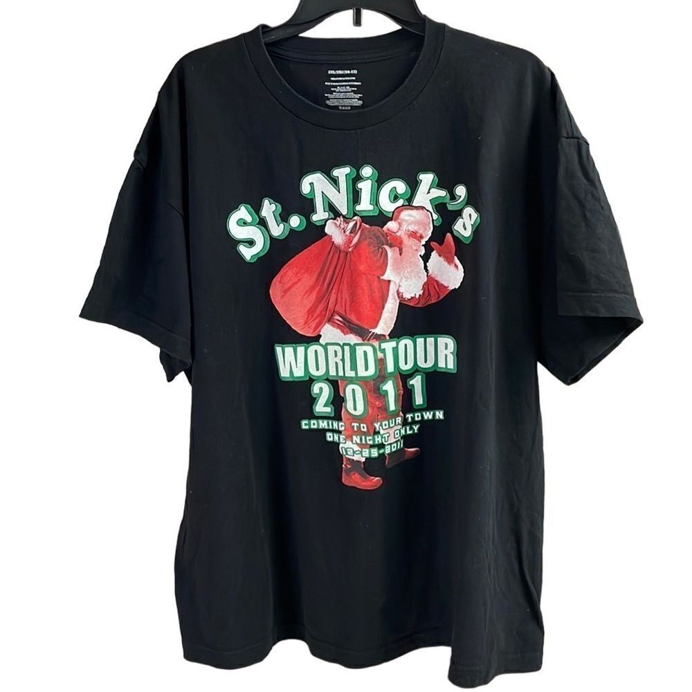 ST NICKS WORLD TOUR 2011 T Shirt Black with Graphic Short Sleeve 2XL Unisex